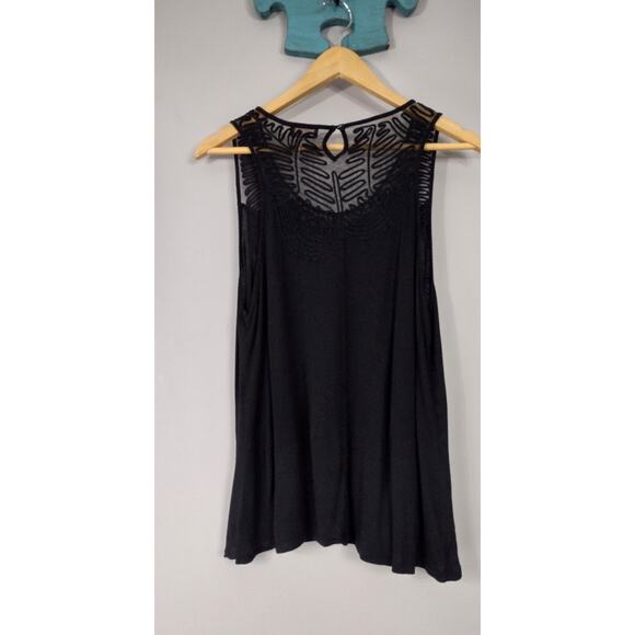 Crosby womens black sleeveless minimalist blouse top XL gothcore demure - Picture 10 of 11